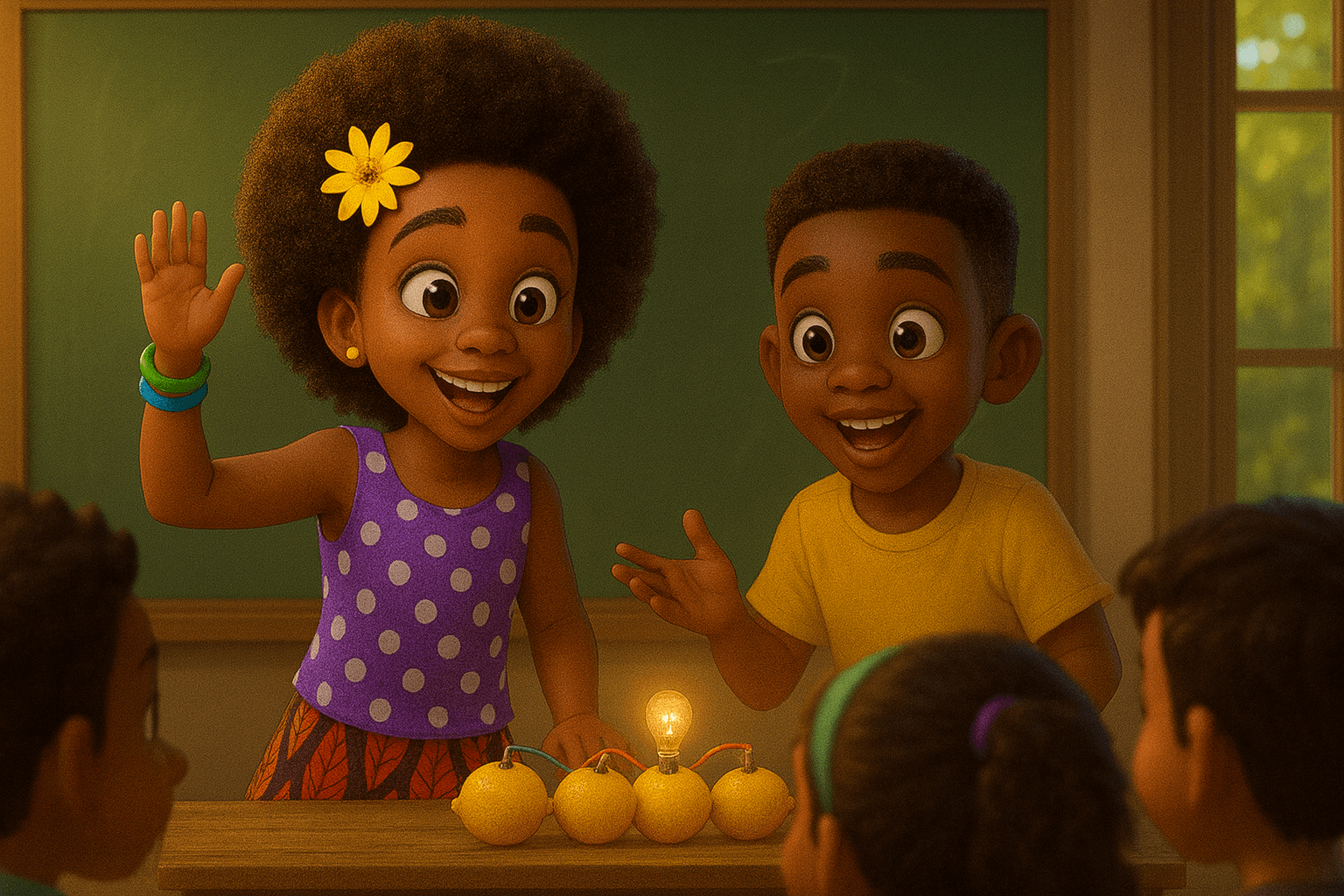 Smart Sindara and Curious Chuks Make Electricity (with worksheet)