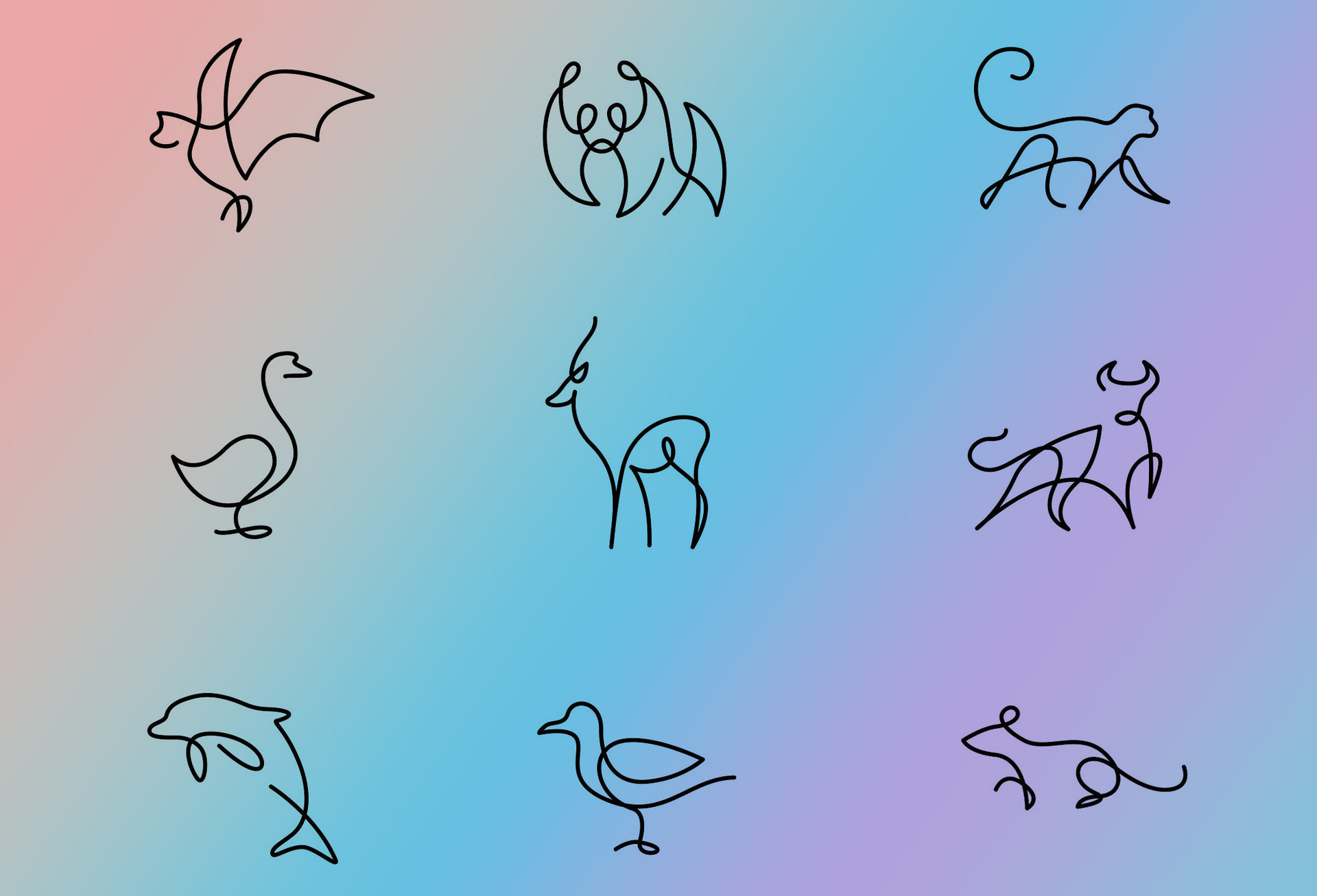 Loooop’s Impressive One-Line Animals