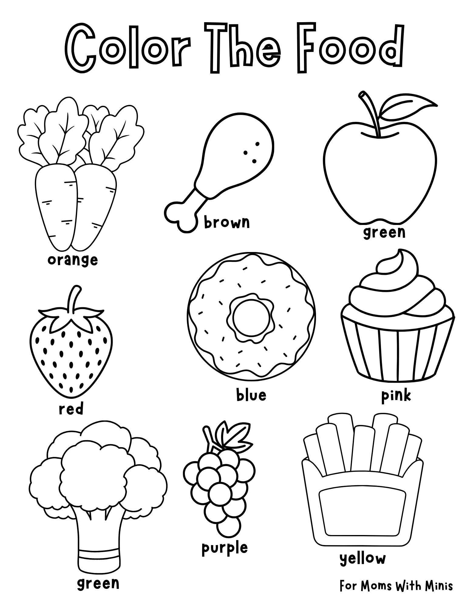 Color The Food Worksheet