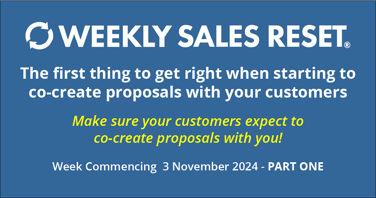 The first thing to get right when starting to co-create proposals with your customers