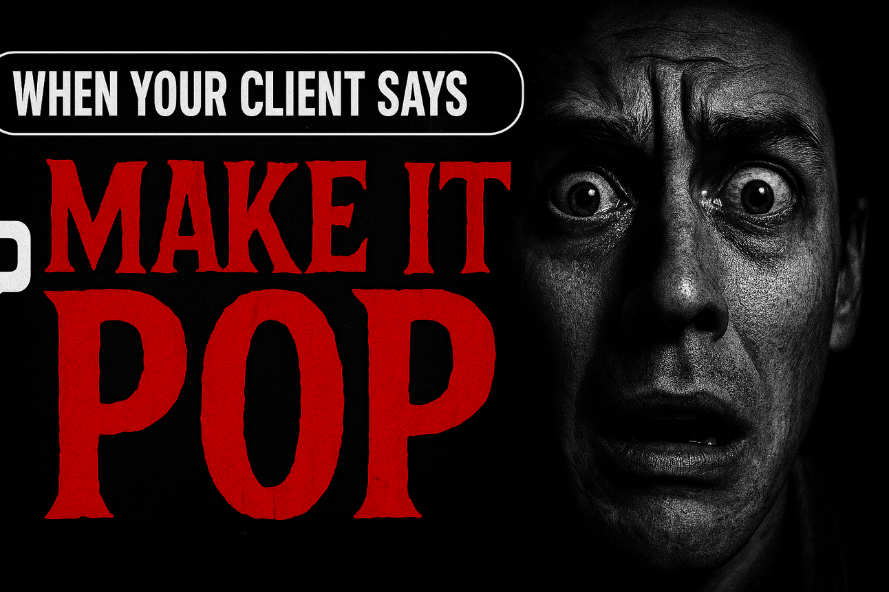 Script & Video Storyboard: "When Your Client Says 'Make it Pop'"