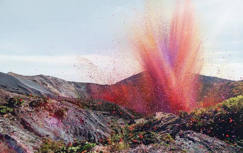 Blasting 8 Million Flower Petals Out of a Volcano