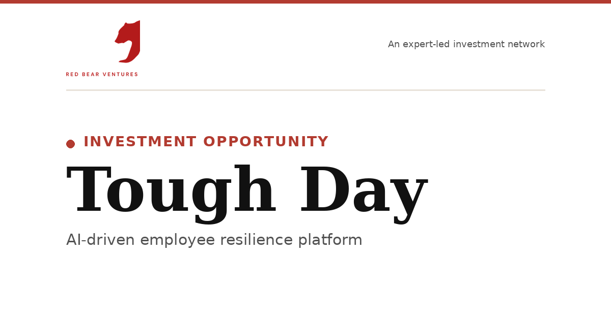 Red Bear Ventures - Tough Day AI Initial Email