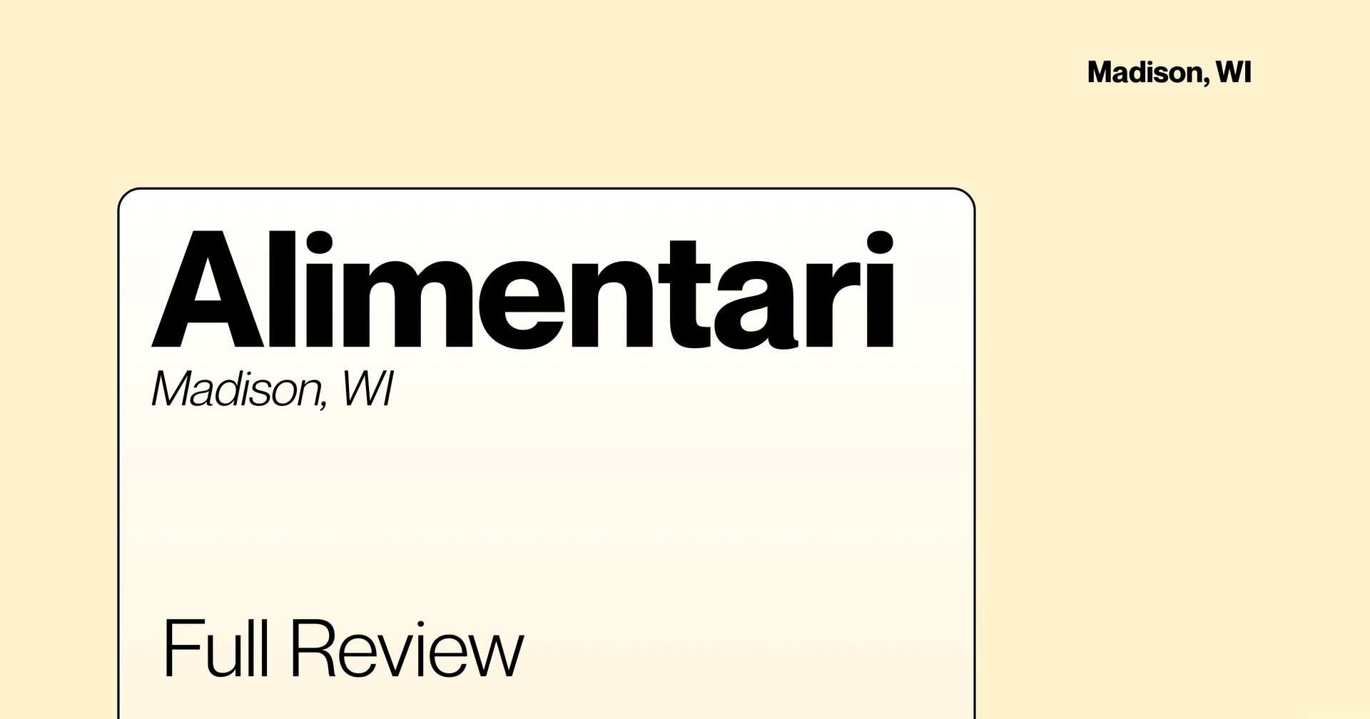 Alimentari Restaurant Review