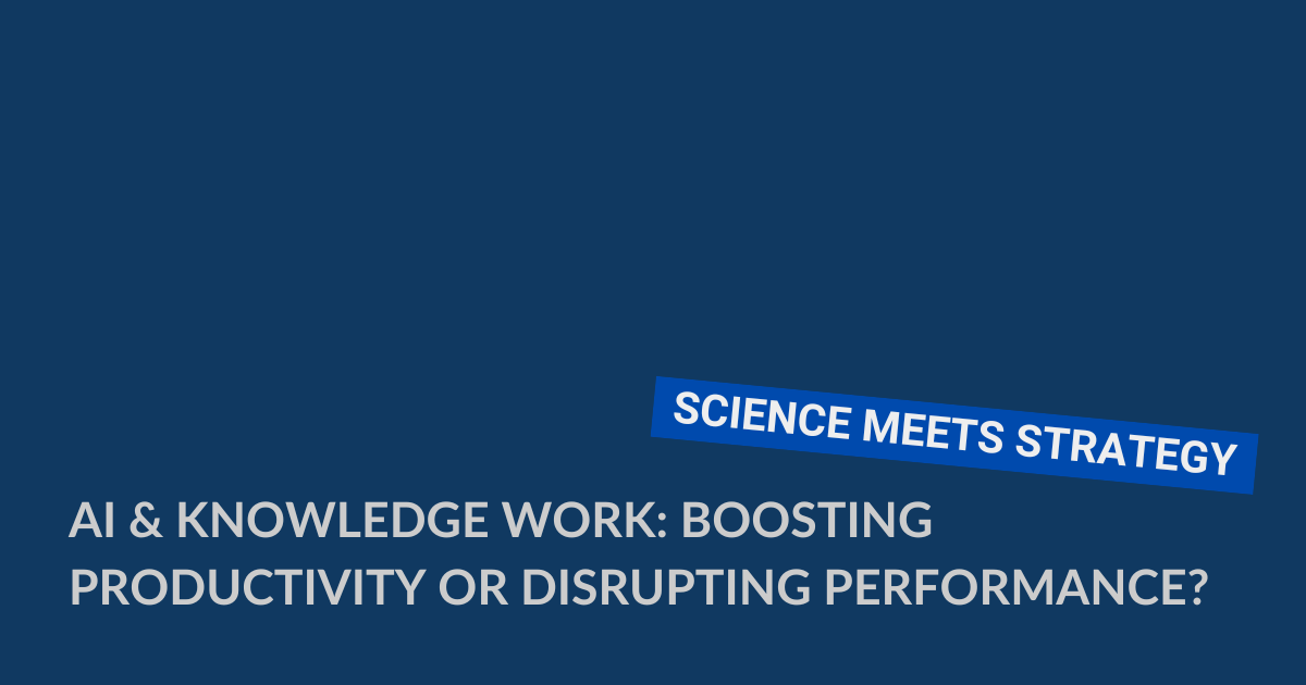AI & Knowledge Work: Boosting Productivity or Disrupting Performance? 