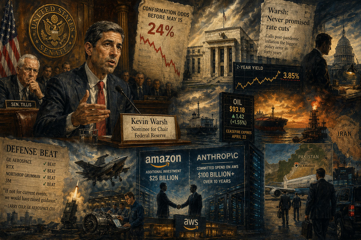 Warsh Said No Rate Promises | Defense Beat | Amazon Went All-In 