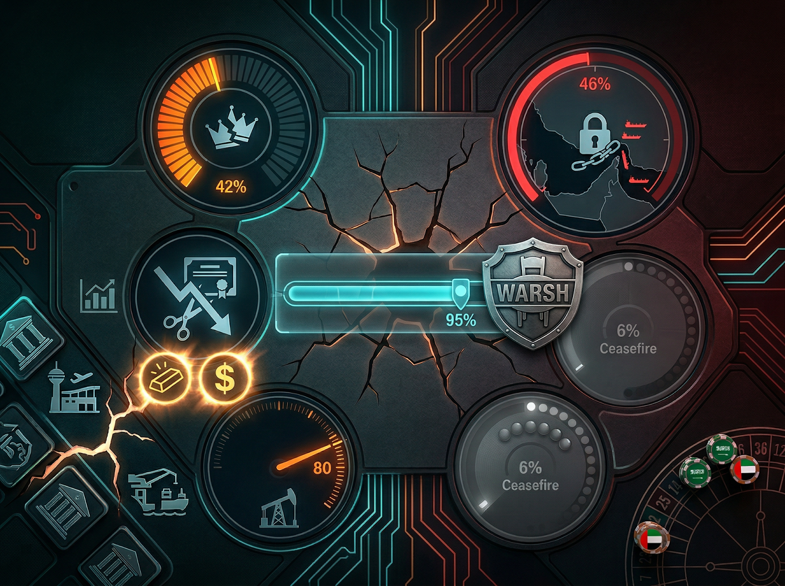 Iranian Regime at 42% | Hormuz Closure at 46% | Fed Locked at 95% Hold | The Proof Test Got a Different Answer
