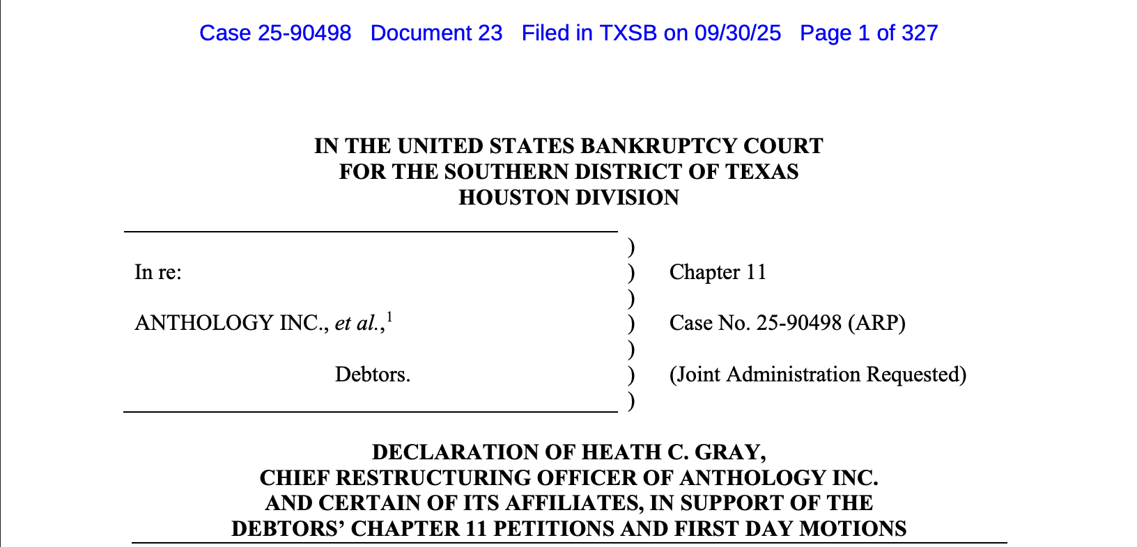Anthology's Chapter 11 Bankruptcy by the Numbers