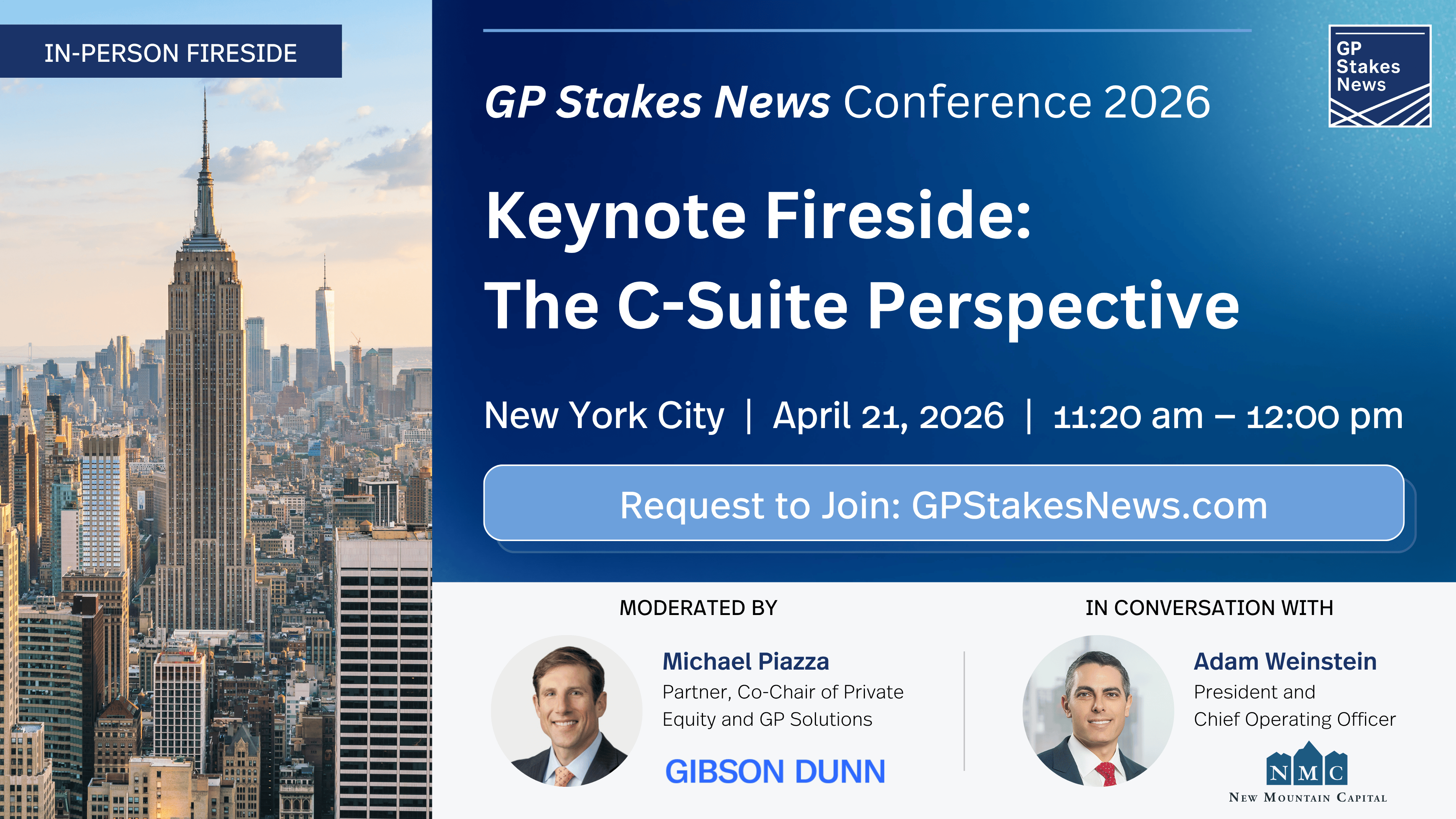 2026 GP Stakes News Conference Keynote Fireside Speakers Reveal: The C-Suite Perspective