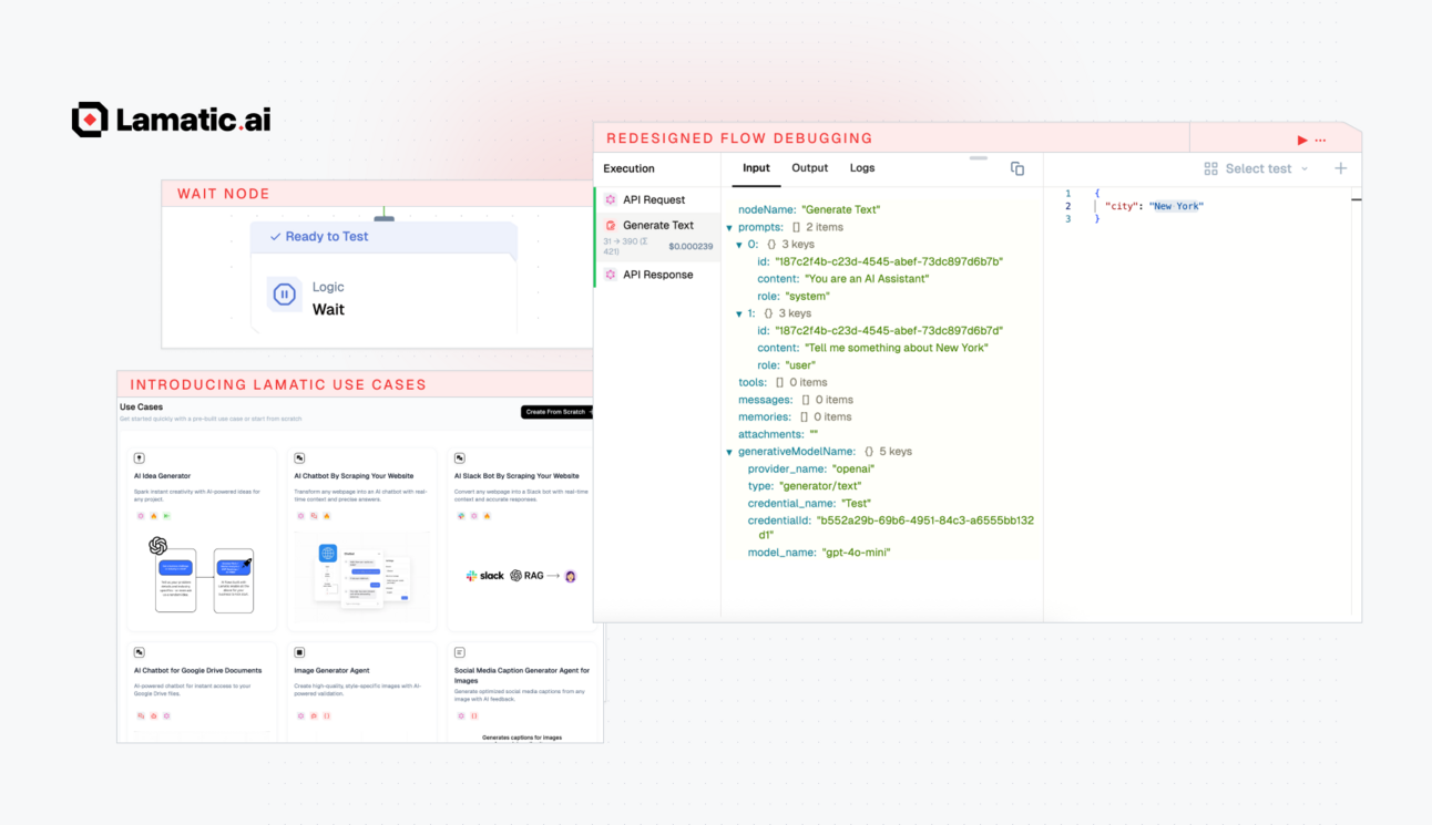 Introducing Use Case, Improved Debugger and wait node