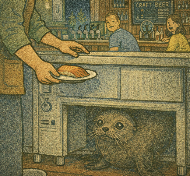 A Fur Seal Under the Dishwasher