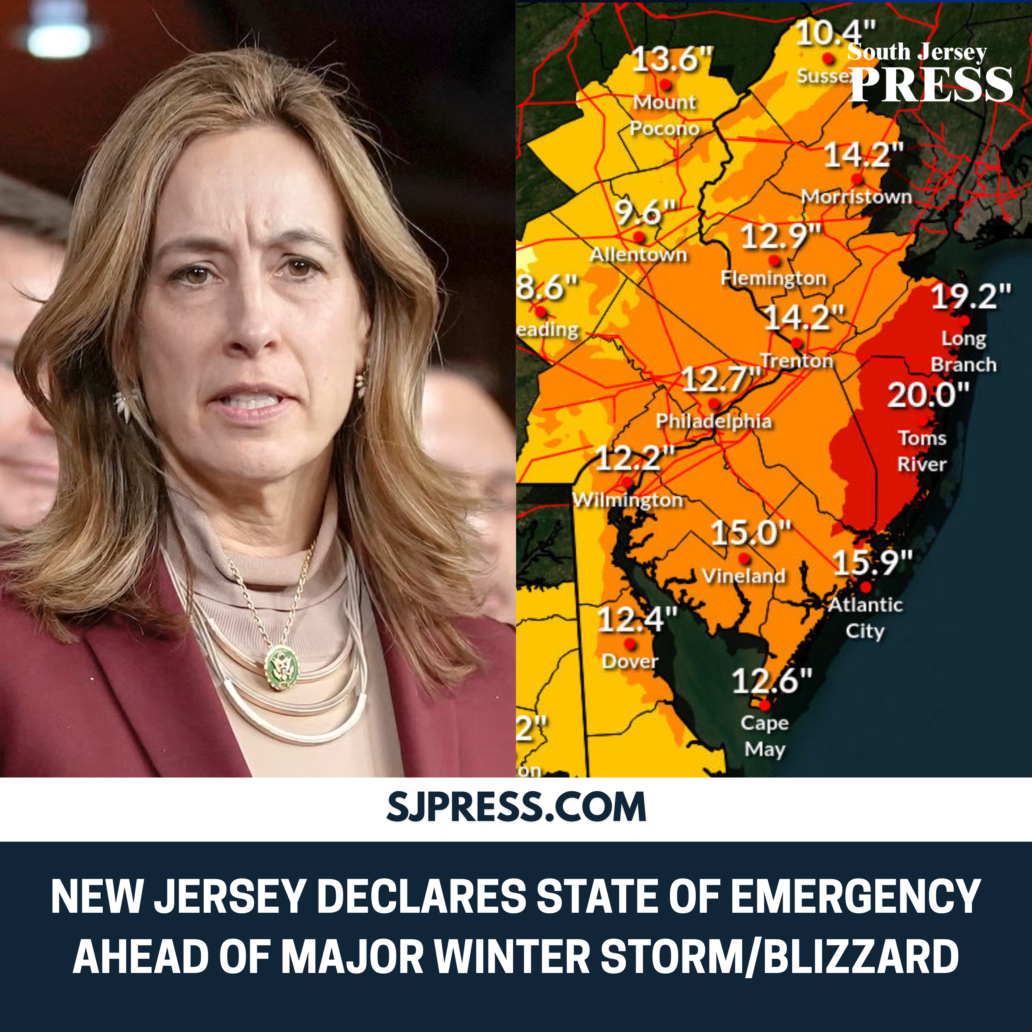 New Jersey Declares State of Emergency, Major Winter Storm Expected