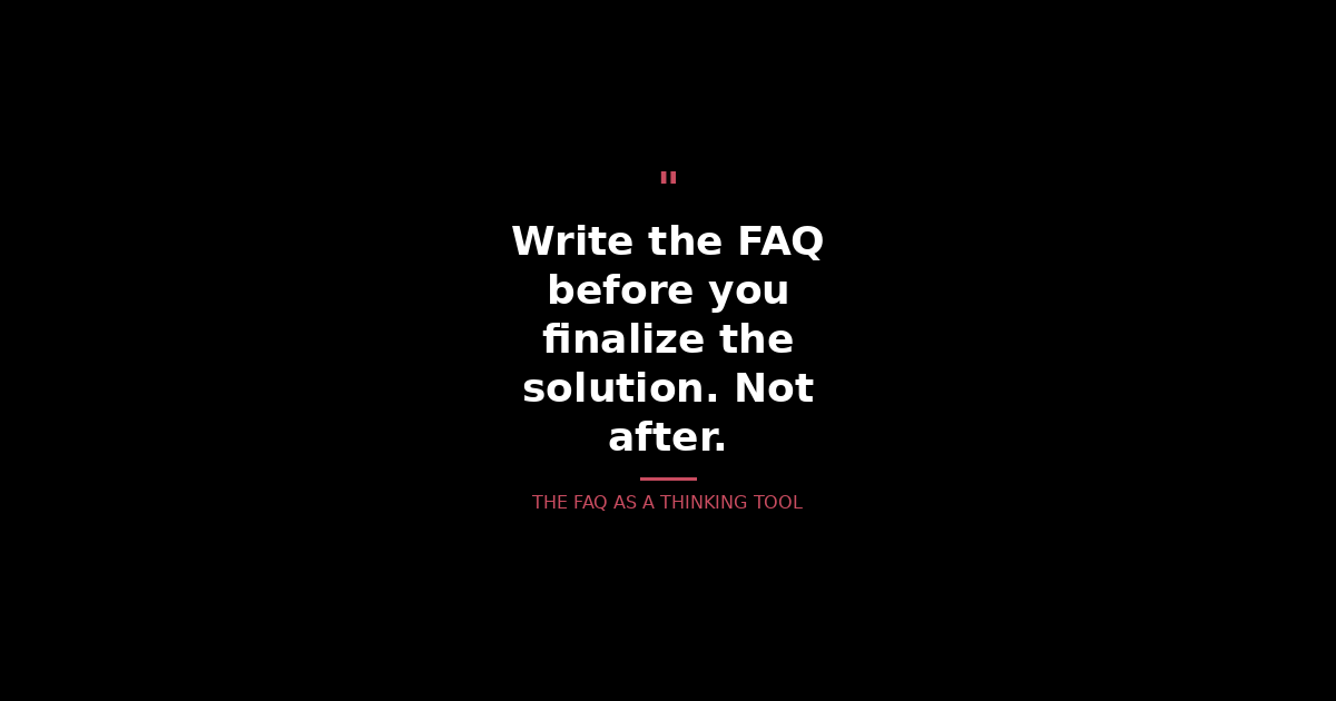 The FAQ as a Thinking Tool