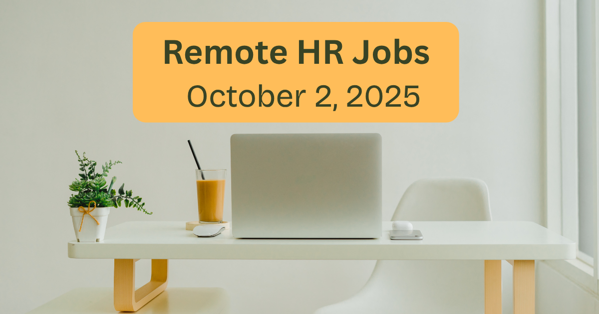 Remote HR Jobs for October 2, 2025