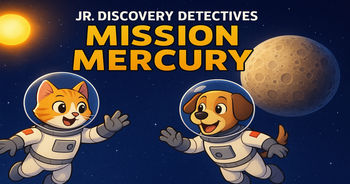 🌌Exploring the Planet Mercury with Captain Shelby Whiskers & Lieutenant Puppy! 🚀🐱🐶