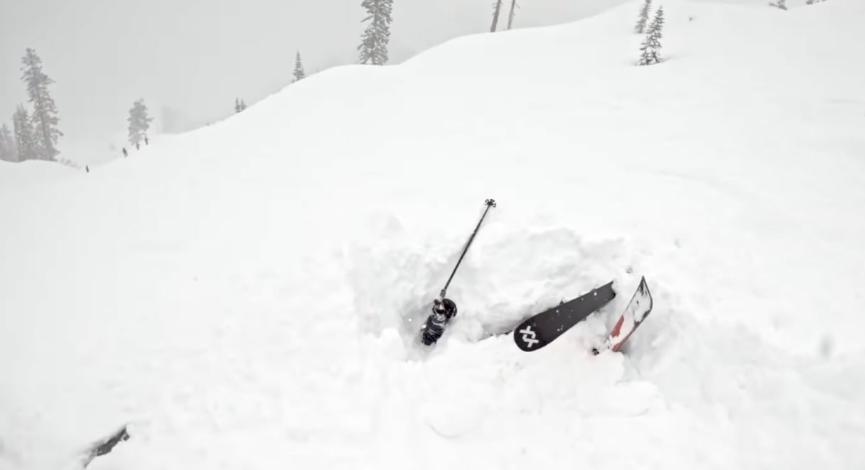 Buried Skier Rescued After Skiers Spot His Skis Sticking Out of the Snow