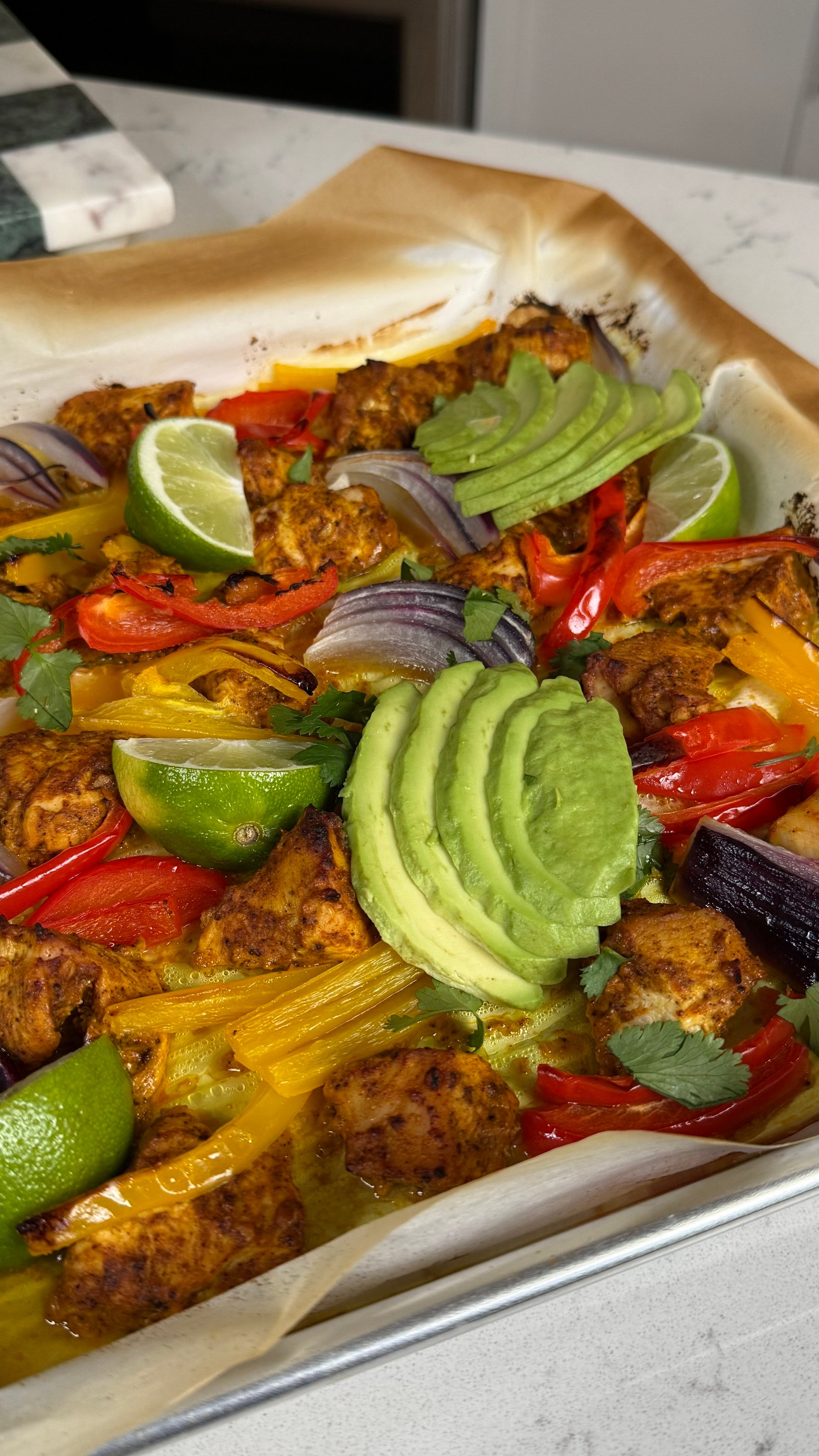 Sheet Pan Tandoori Chicken Fajitas