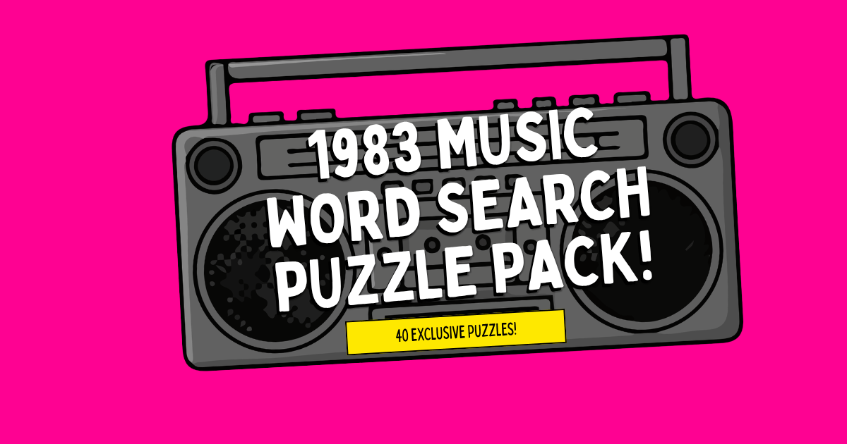 1983 Music Word Search Puzzle Pack!