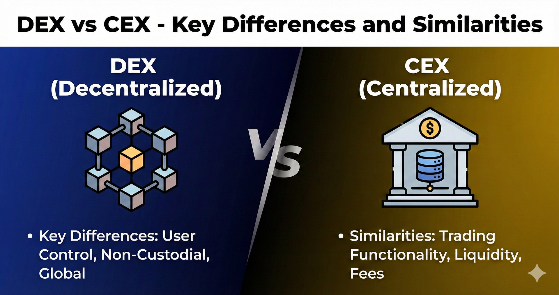 DEX vs CEX - Key Differences and Similarities