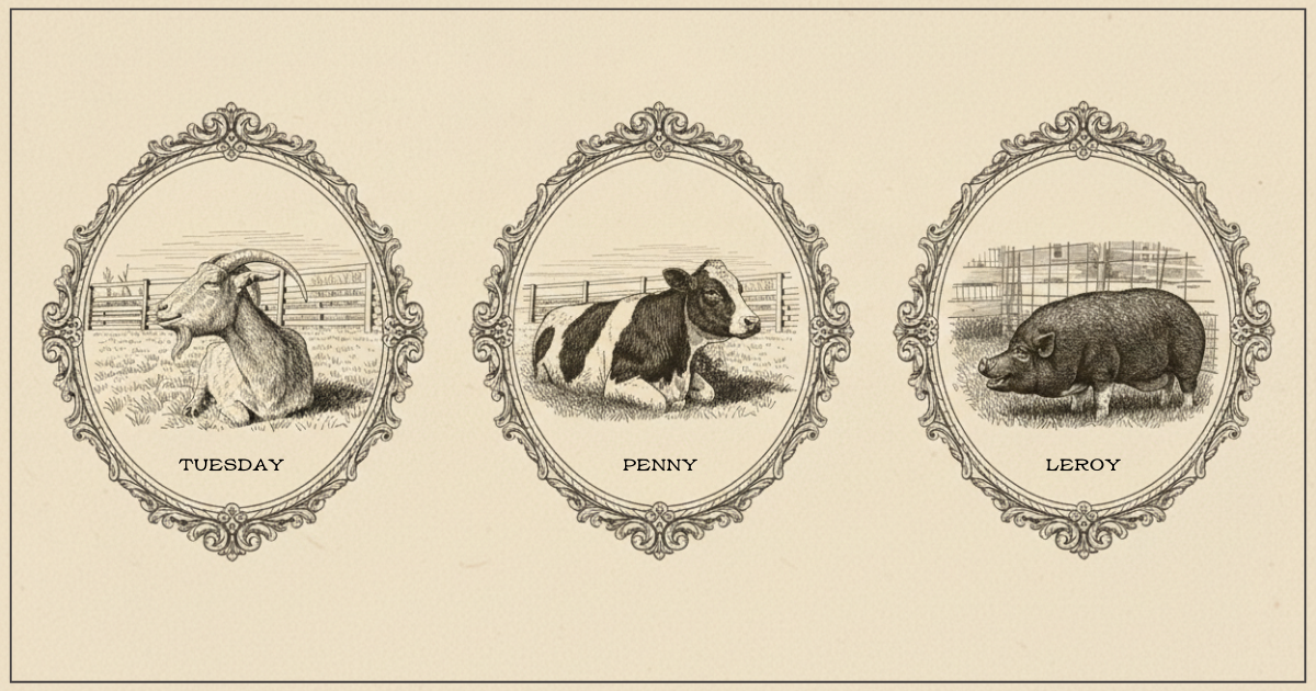 GOATS, COWS, AND PIGS