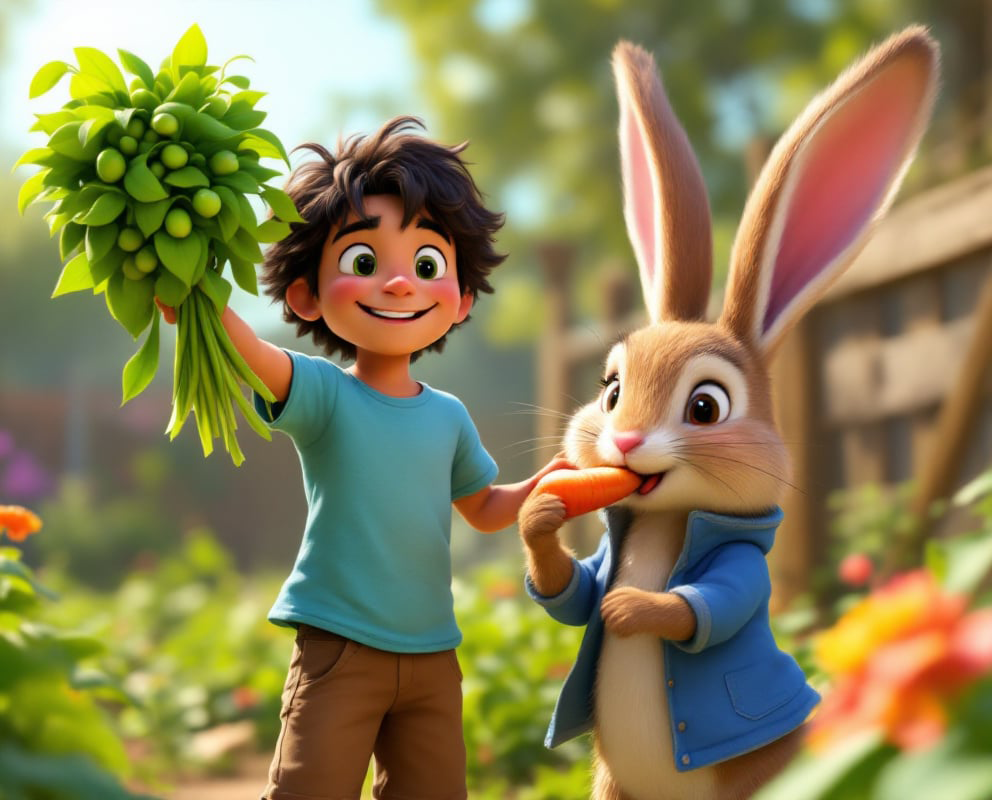 Today’s Story: Pedro’s Garden Quest (with Peter the Rabbit 🐰)