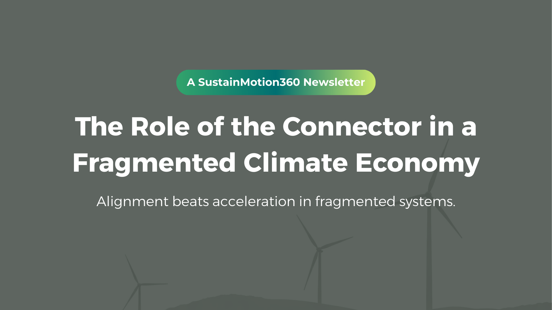The Role of the Connector in a Fragmented Climate Economy