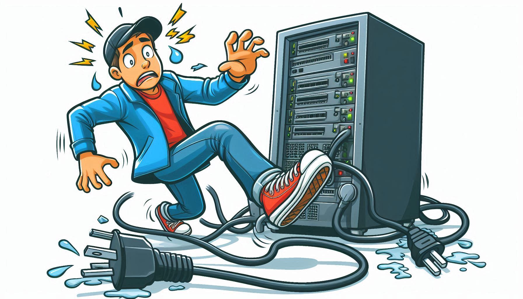 A Kicked Cable and the Department of Redundancy Department