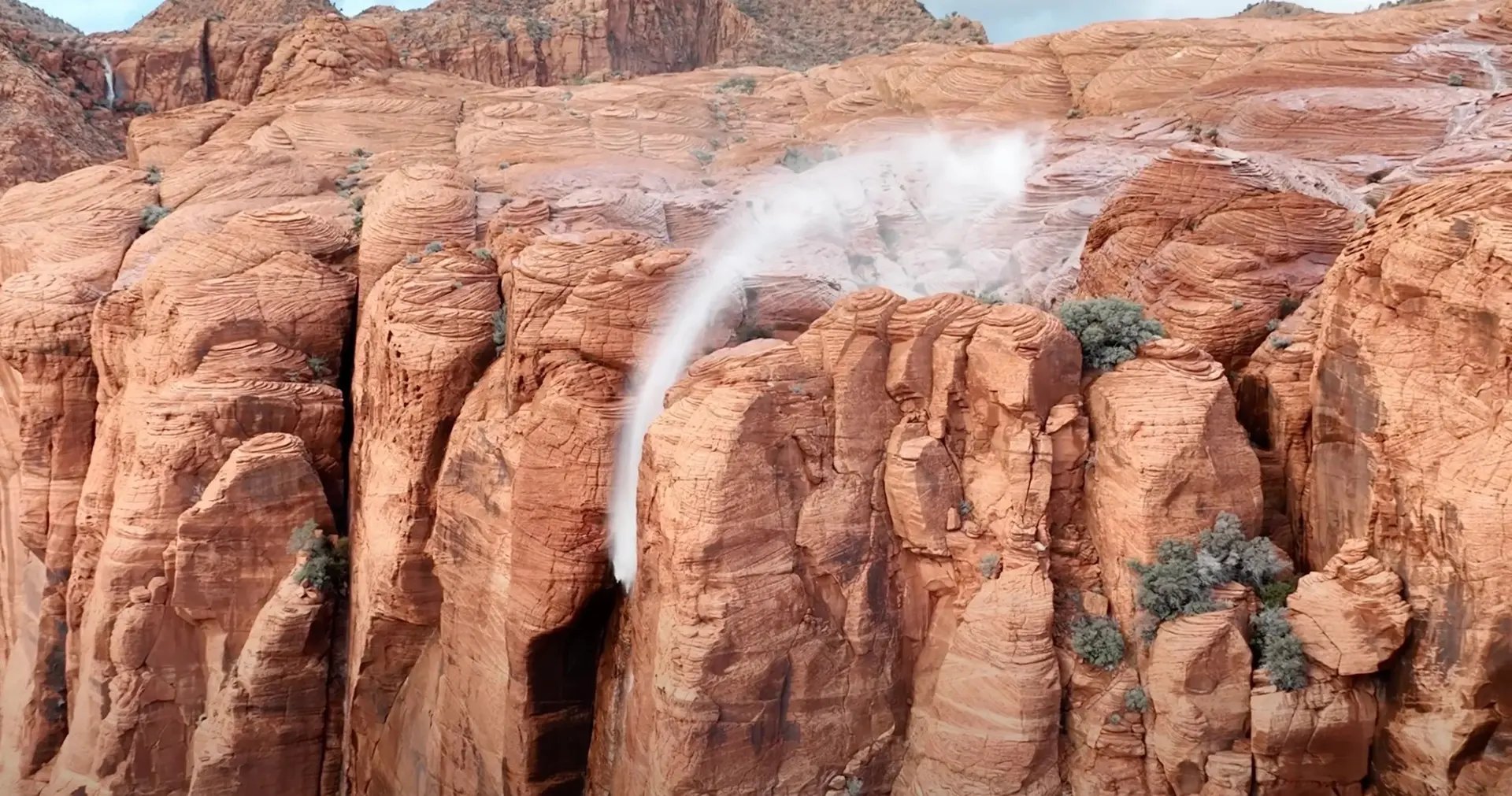 Watch This Waterfall Flow in Reverse in Rare Capture