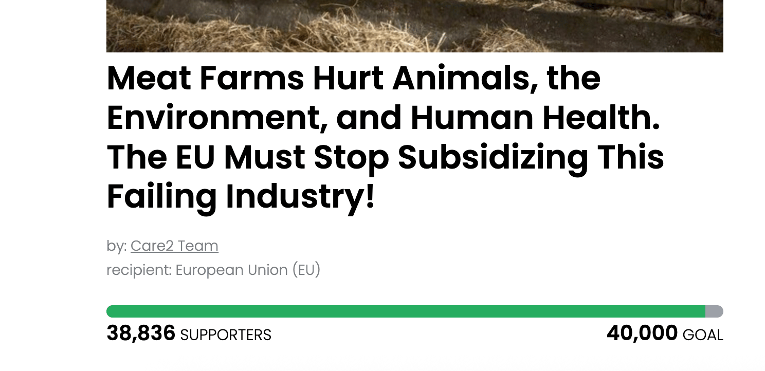 Animal Actions - Tell the EU to Stop Subsidizing Meat Farms