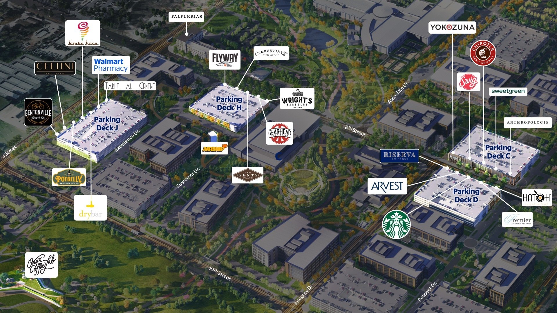 Full List: What’s Open to the Public on Walmart’s New Campus