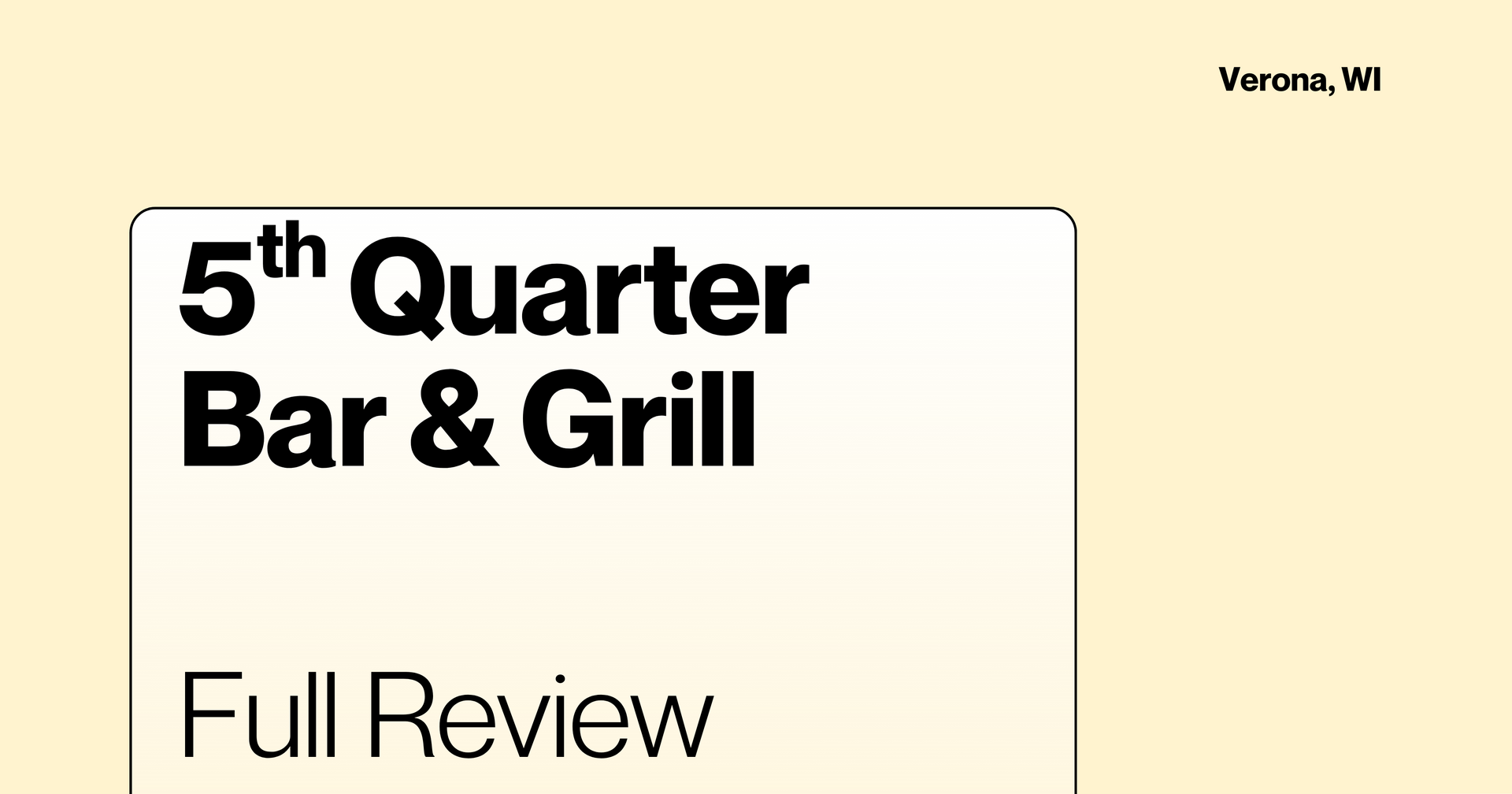 5th Quarter Bar and Grill