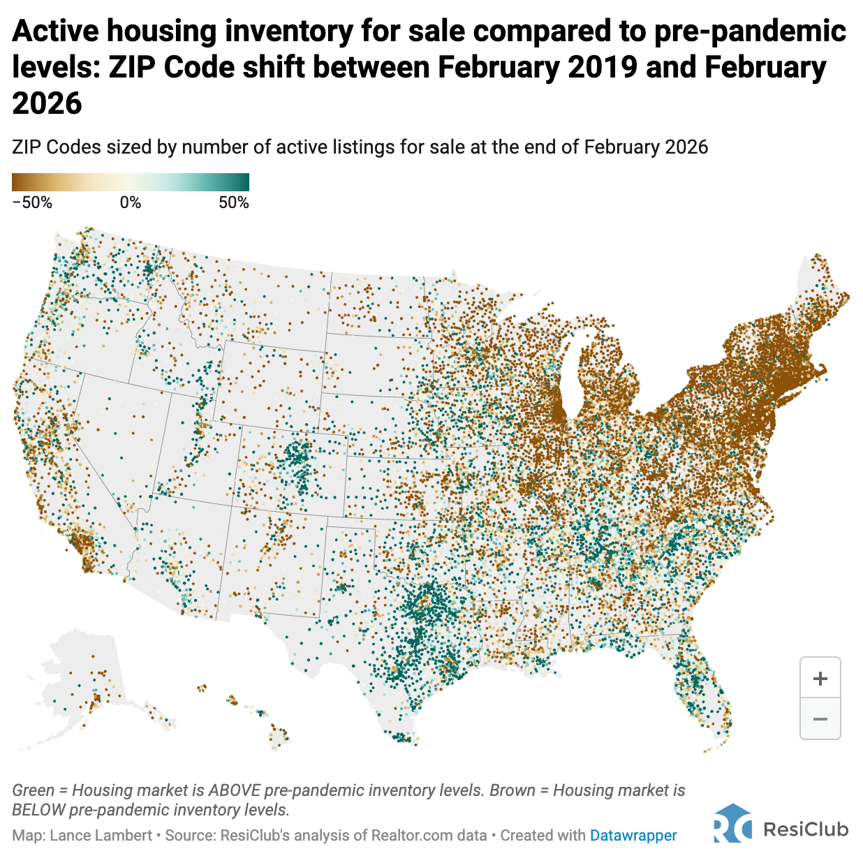 Monthly report: Housing market inventory dynamics in 800+ metros, 3,000+ counties, +25,000 ZIPs