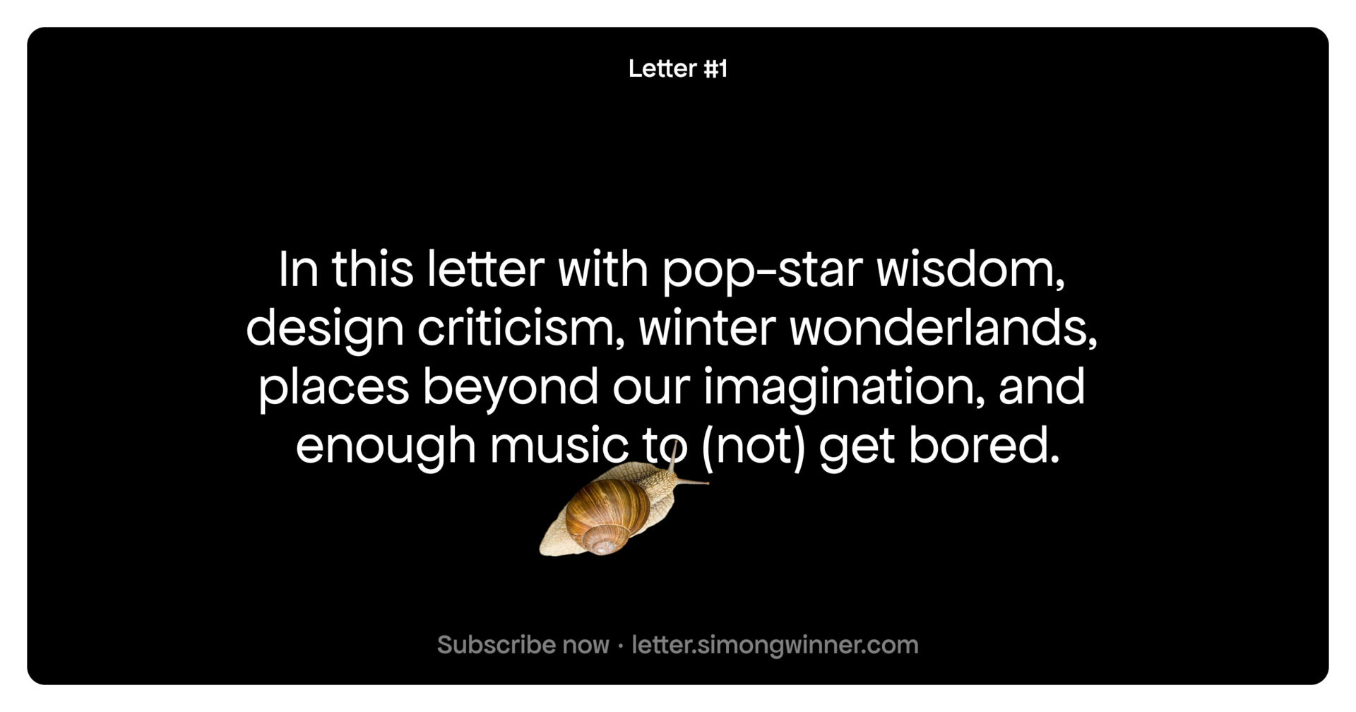 letter #1: just for you with songs, links, and little wonderlands