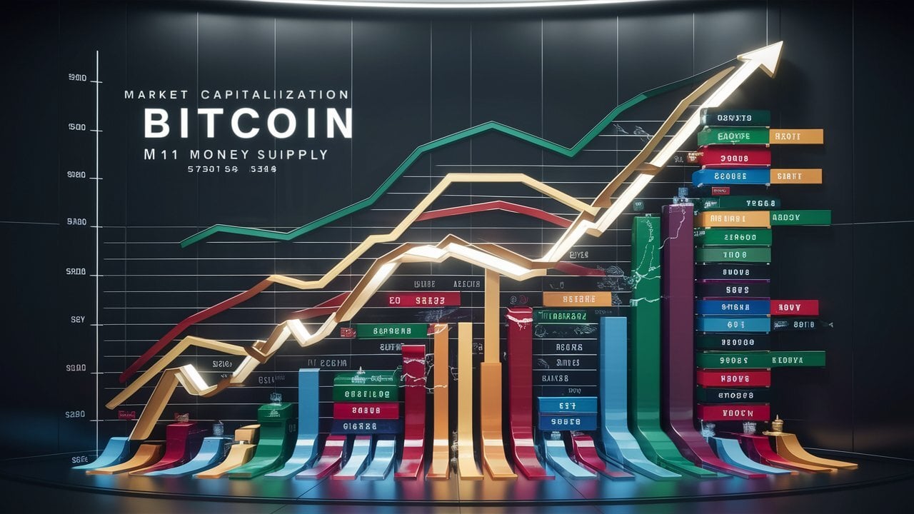 Bitcoin Market Cap vs M1 of Major Countries