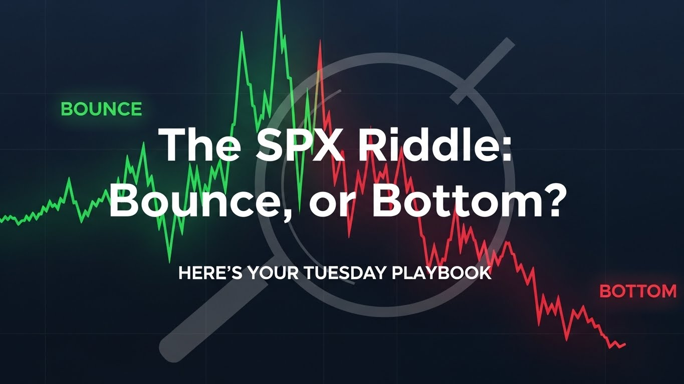 The SPX Riddle: Bounce, or Bottom? Here’s Your Tuesday Playbook.