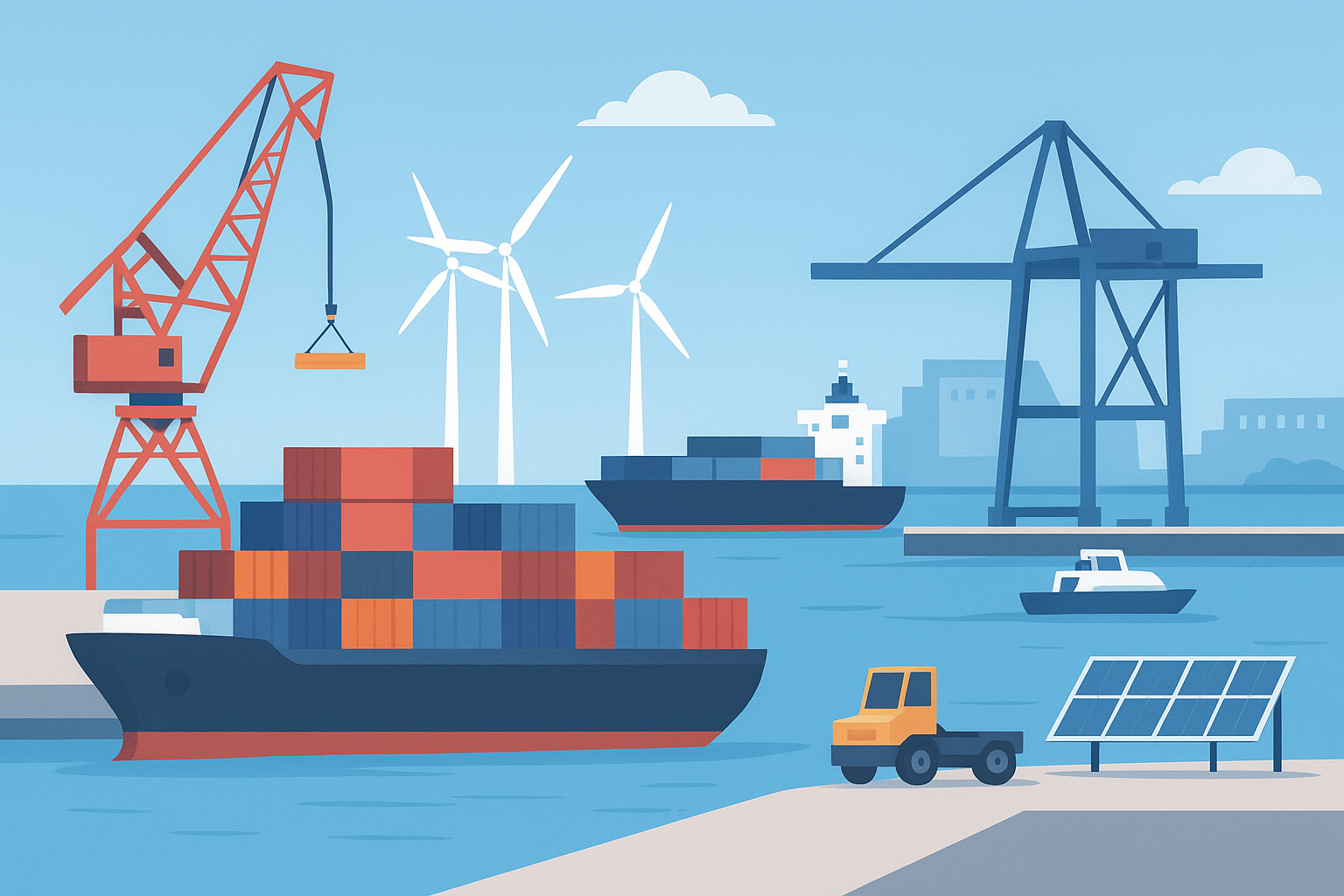 Teesside Gigawatt Battery • Fiumicino Cruise Port • Sabah Digital Push • Long Beach Pier Wind • DP World Green Ports • Maersk CATL Partnership • APMT Electric Crane • Europe Port Financing • Fredericia Terminal • Thames Electric Vessel • Interferry Battery Push • Heineken Boat Activation • Vietnam Norway Vessel • Corvus Energy Investment • Leclanché Cruise Battery • Liebherr Italian Cranes • Vessel Hybrid Systems