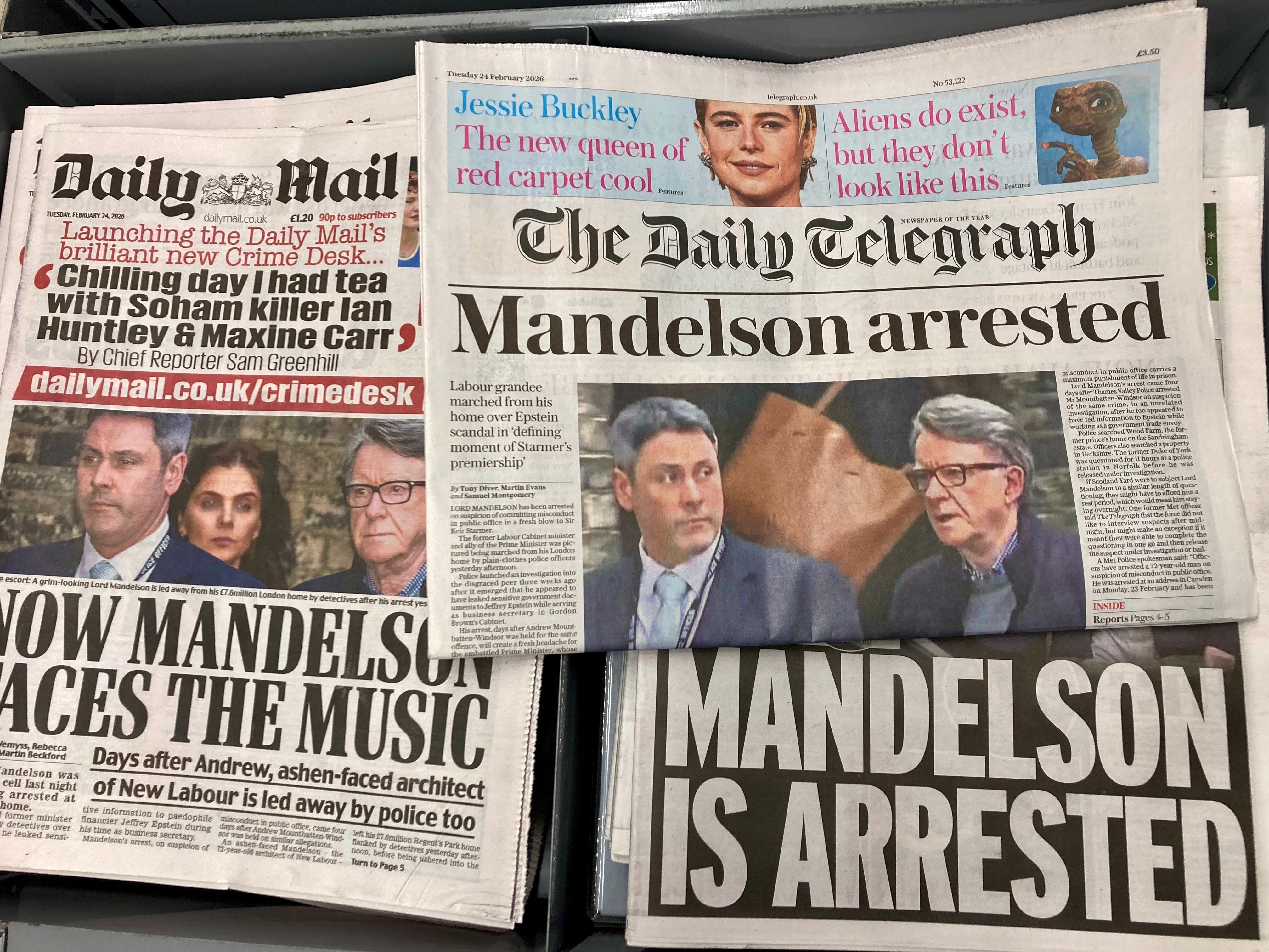 Lord Mandelson released on bail
