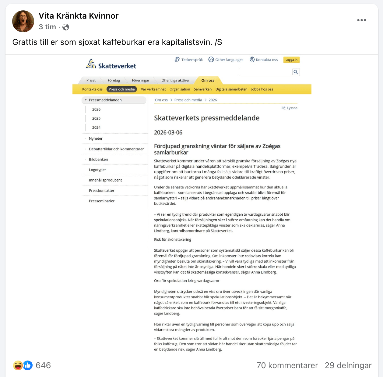 En skadeglad skattebluff