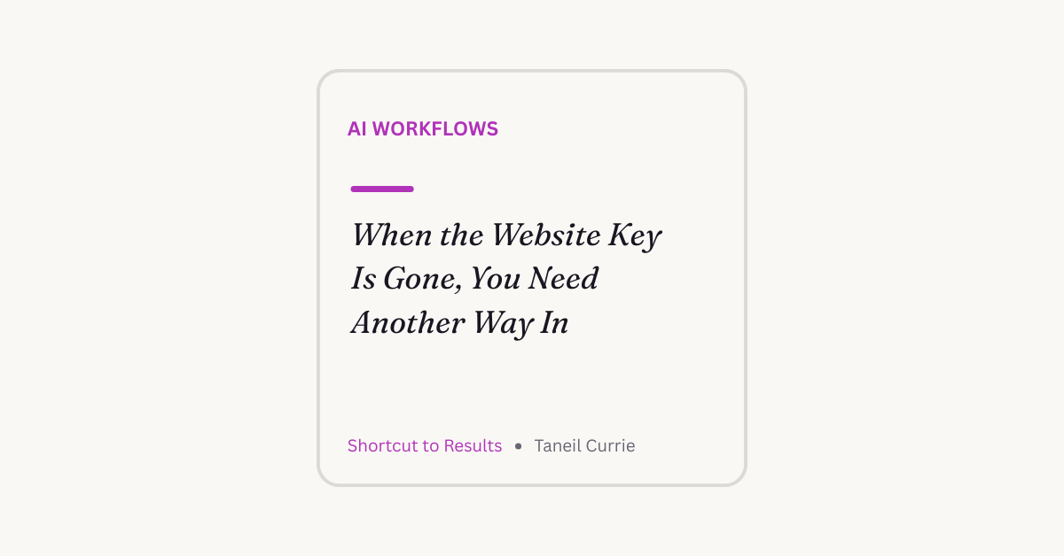 When the Website Key Is Gone, You Need Another Way In