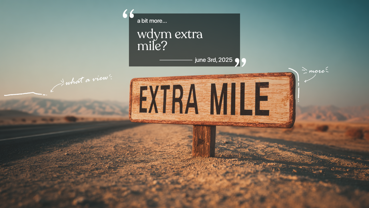 wdym extra mile?