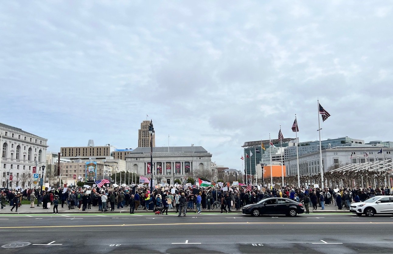 Thousand Gathered at SF City Hall to Protest Trump and Musk