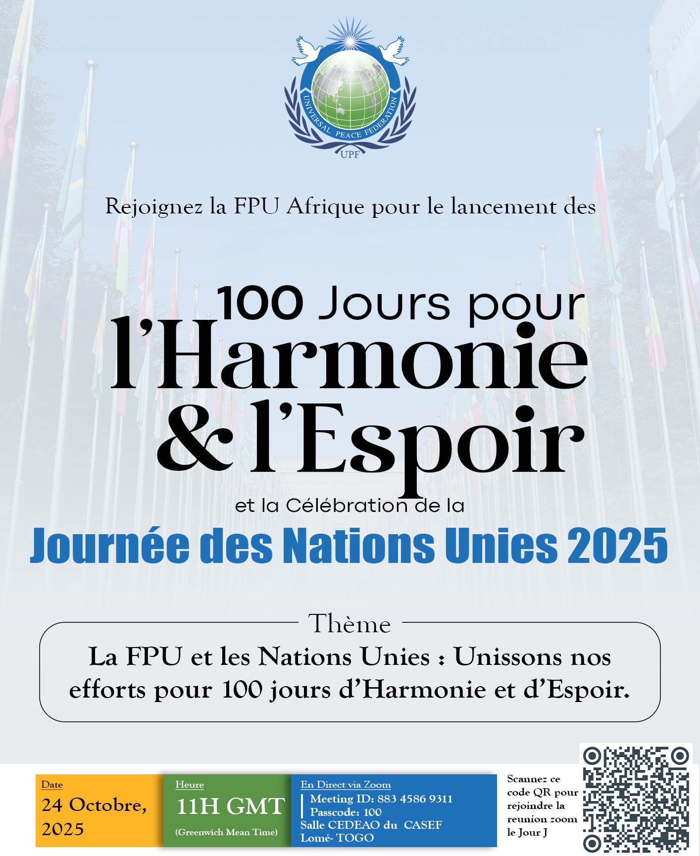 🌍 Invitation Officielle au Lancement de la Campagne des 100 Jours d’Harmonie et d’Espoir