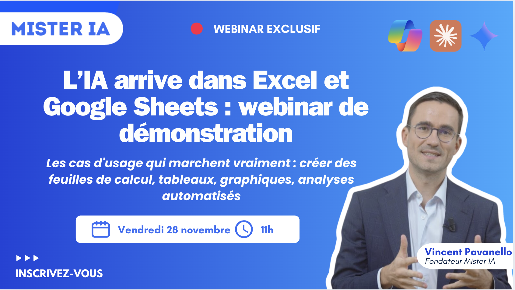L'IA arrive dans Excel et Google Sheets  - Webinar exclusif de démonstration