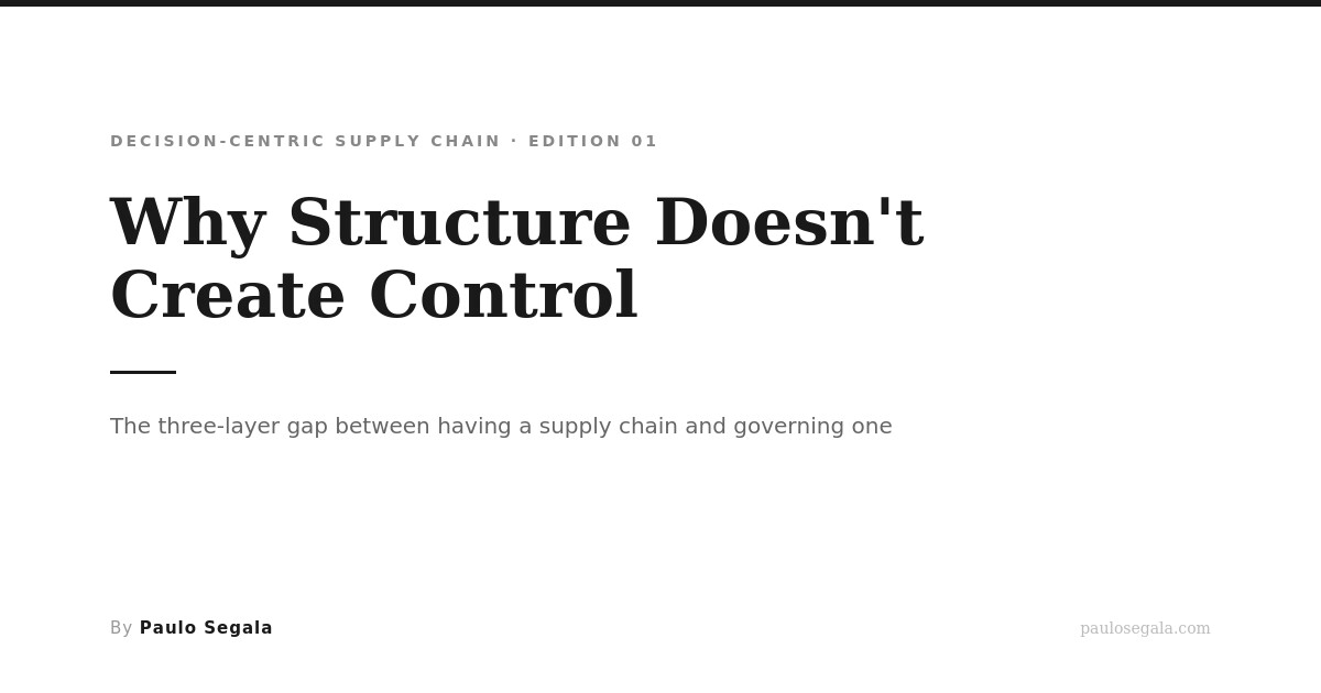 Why Structure Doesn't Create Control