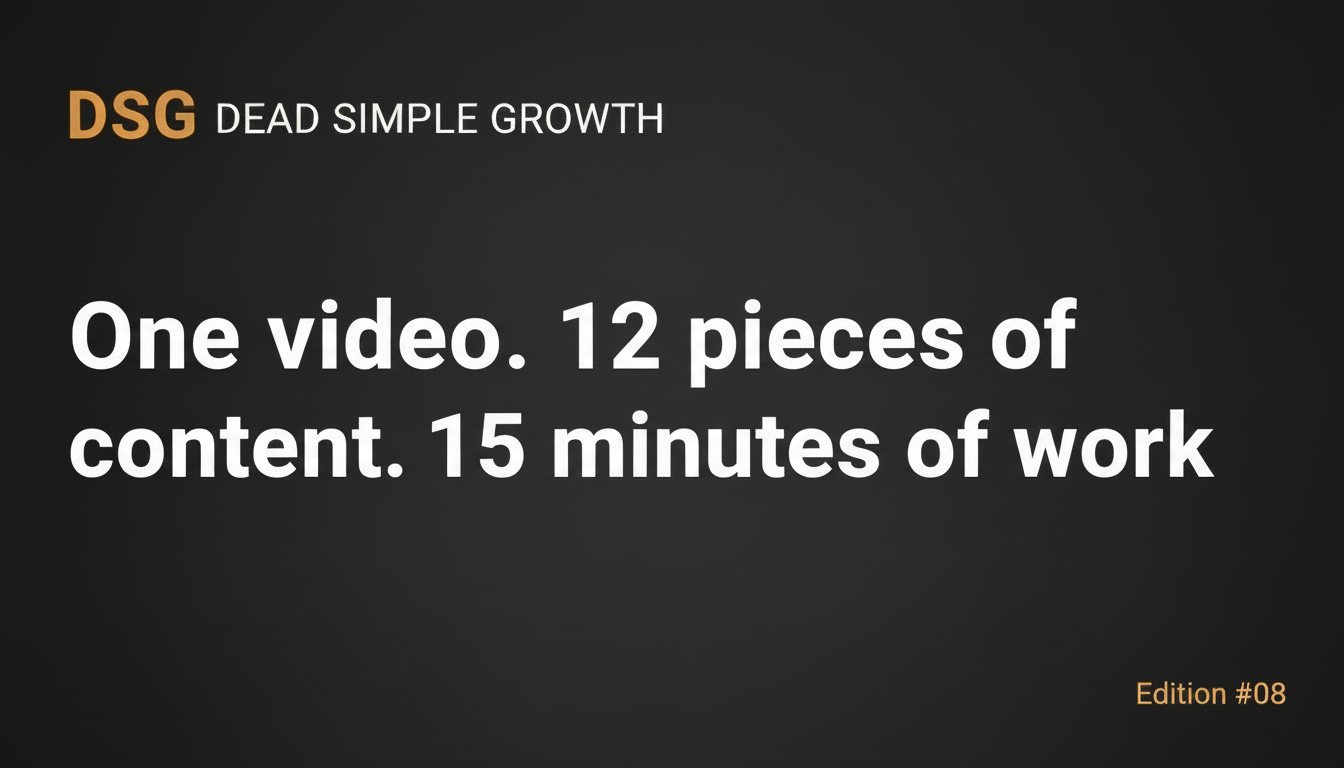 One video. 12 pieces of content. 15 minutes of work.