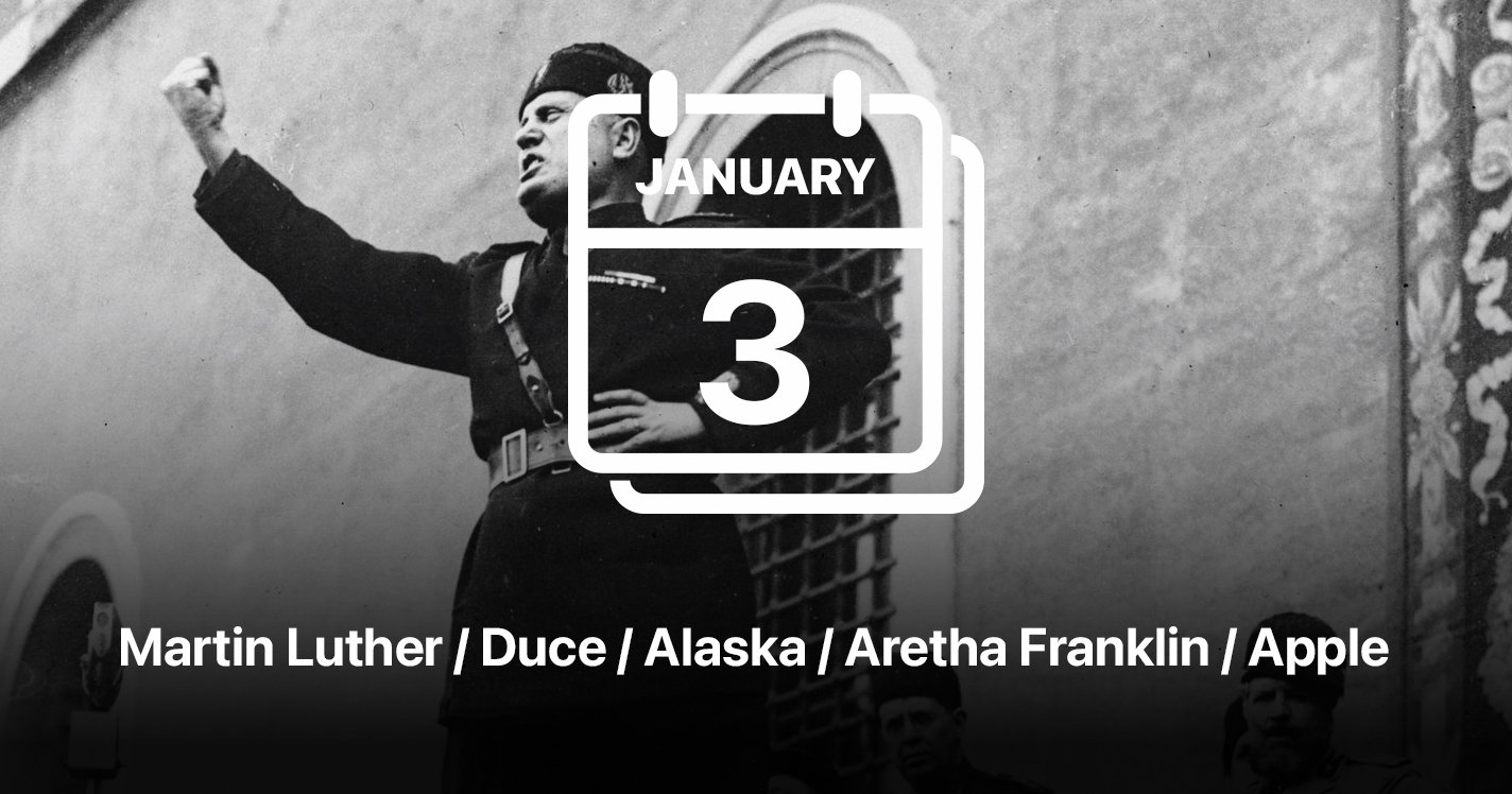 Martin Luther / Duce / Alaska / Aretha Franklin / Apple