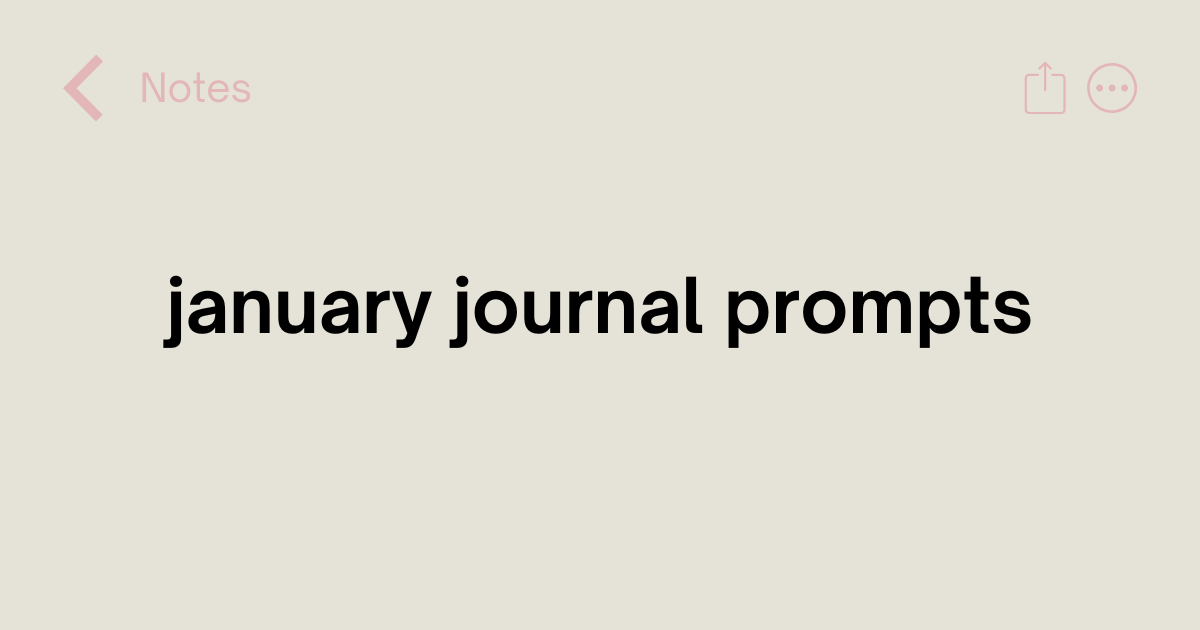 January Journal Prompts