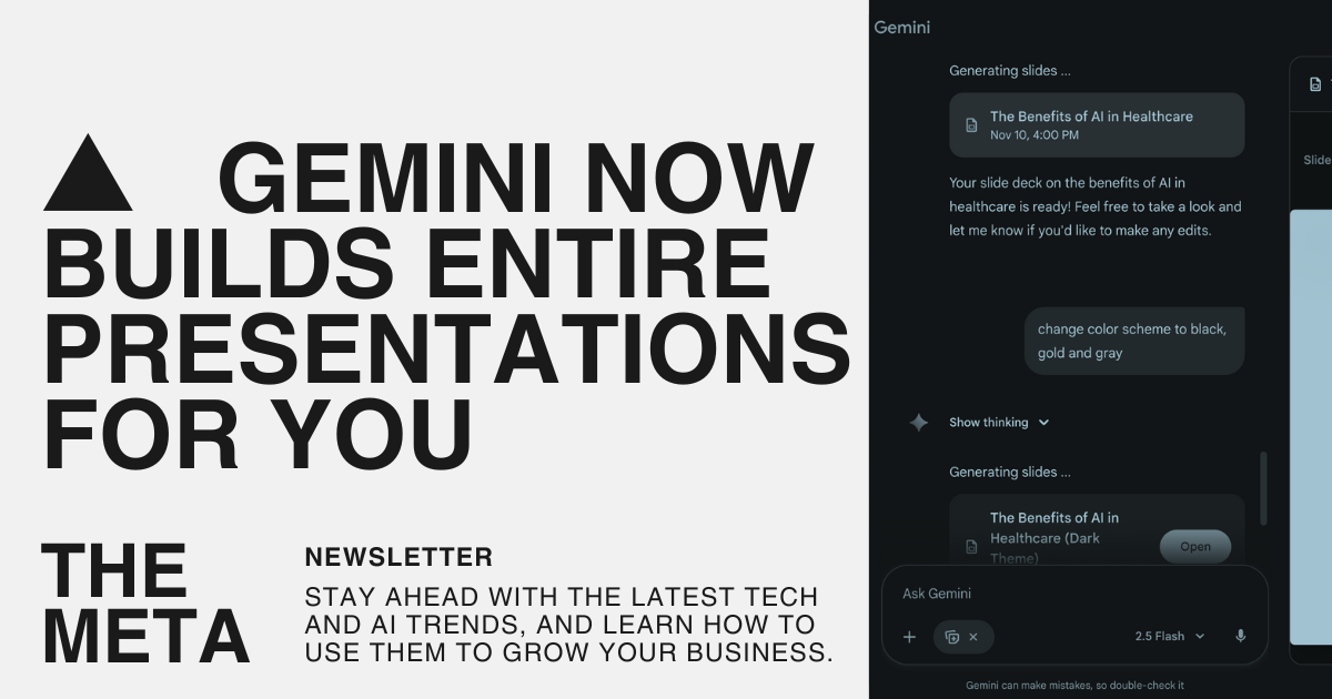 ▲ Gemini Now Builds Entire Presentations for You