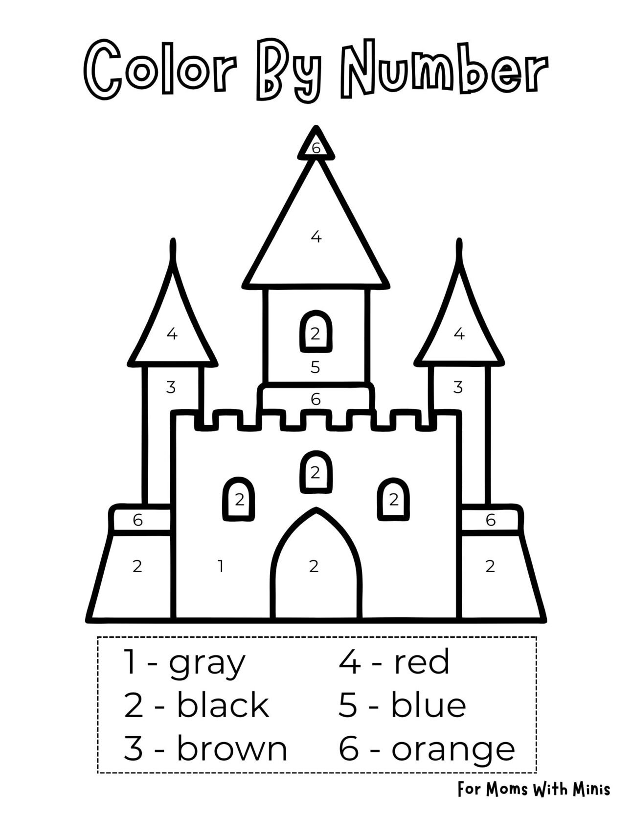 Castle Color By Number