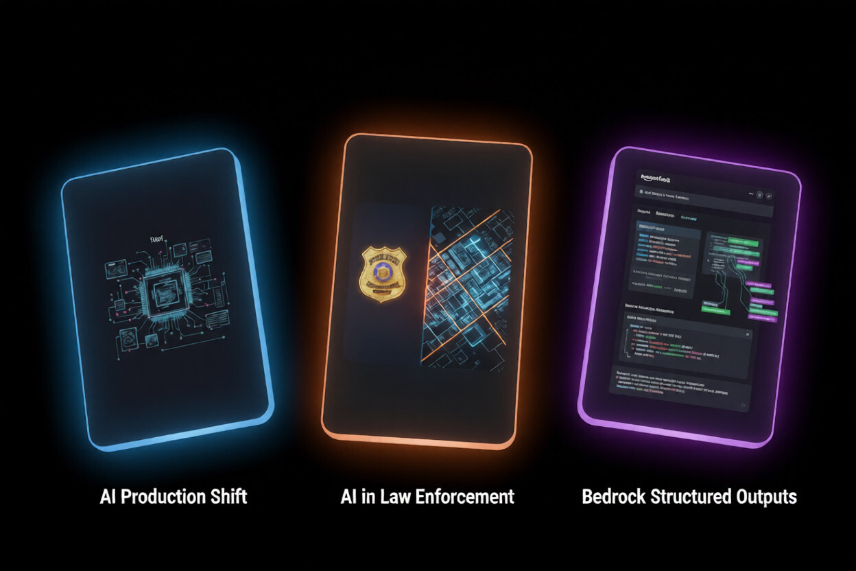 Enterprise AI Shifts to Production, Law Enforcement Adopts Autonomously, and AWS Boosts Developer Reliability 